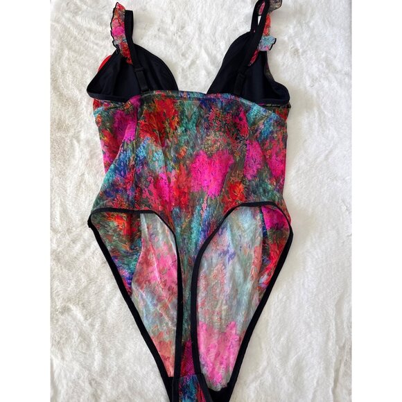 Parade Multi-Colored Mesh Flutter Strap Bodysuit size 3XL - Picture 5 of 7